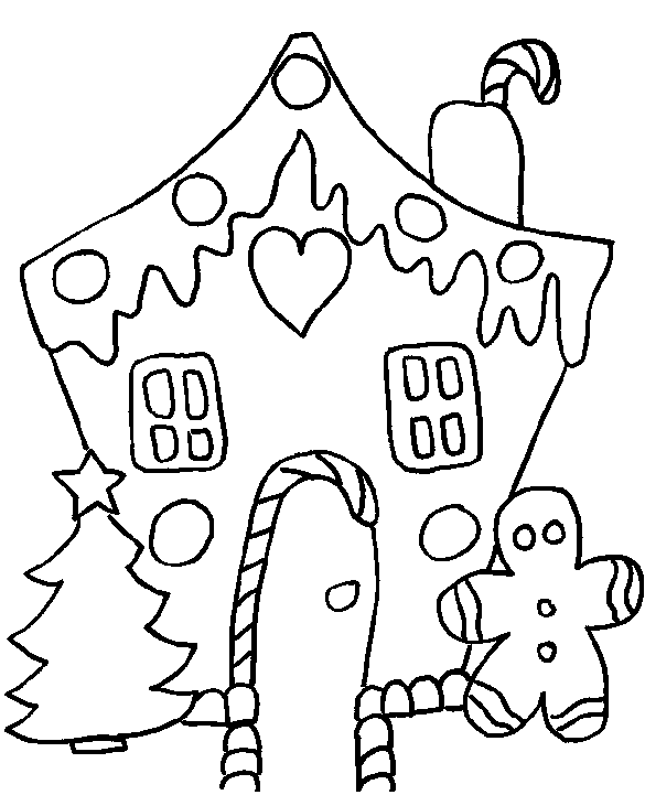 school bus coloring page. gingerbread house coloring